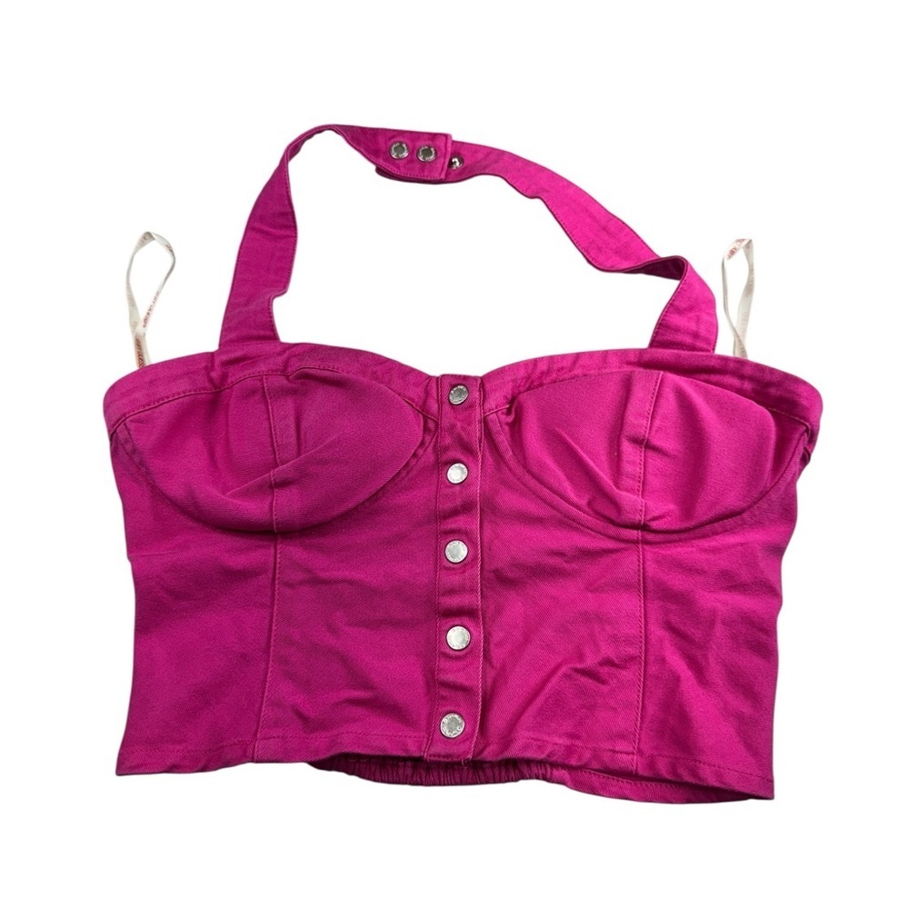 G by Guess . Pink Sleeveless Bustier Crop Top